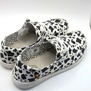 Hey Dude Wendy Milky Way White and Black Shoes Size W10